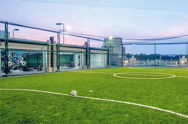 Photo of rooftop gym and futsal